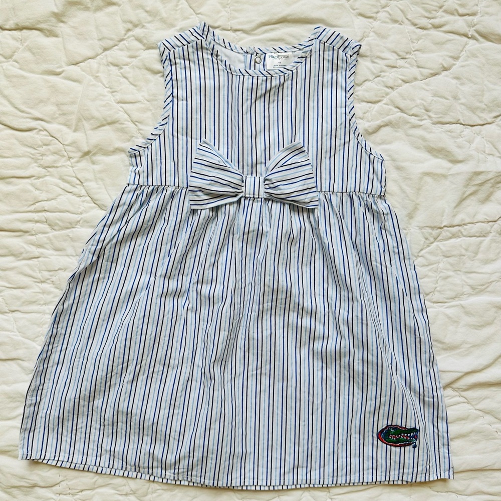 Florida Gators Pro Edge Blue and White Striped Cotton Dress EUC